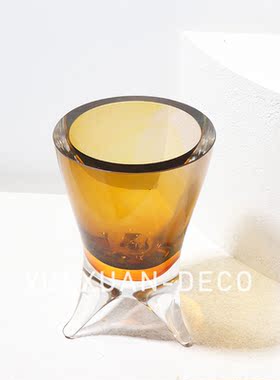 粤萱简约现代森林精灵花器玻璃摆件花店售楼处样板间酒店展厅软装