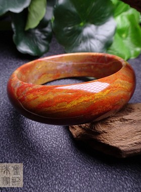 天然原矿菊花石澳洲玉玛瑙手镯