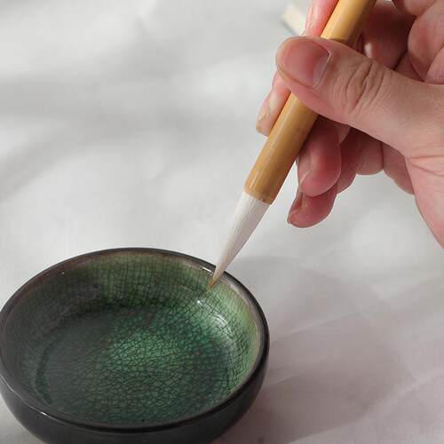 立木古法仿唐笔 五狼五羊兼毫 短锋蒜头毛笔 书法楷行草 小马制笔 - 图1