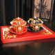 Tea cup wedding ceremony tea bowl set wedding cup red pair modified to give the newlyweds high-end gifts