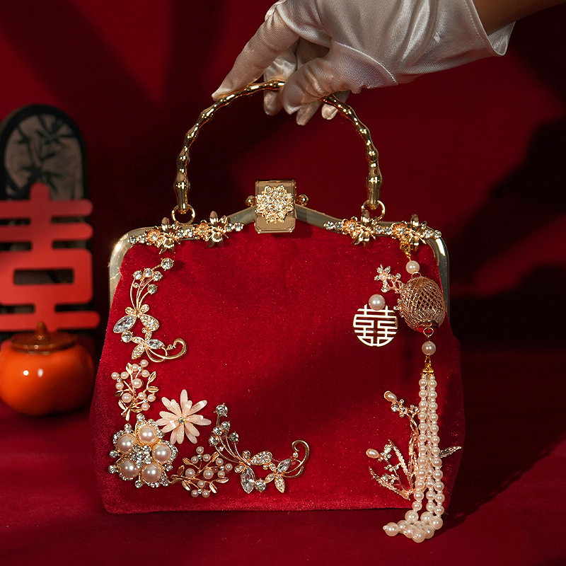 婚包新娘结婚包包新中式小众手提包婚礼国风高级红色旗袍订婚女包,淘宝优惠券,粉丝福利购,淘宝优惠卷