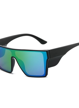 连体镜片太阳眼镜侧宽边镜腿