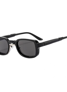 跨境小方框墨镜女窄框素颜穿搭