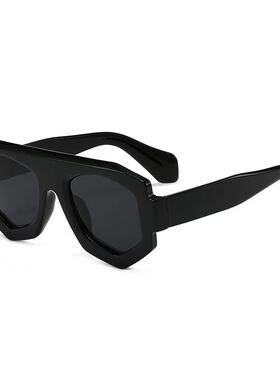 欧美不规则凹造型平顶太阳镜