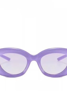 椭圆形大框紫色太阳镜女星星镜腿