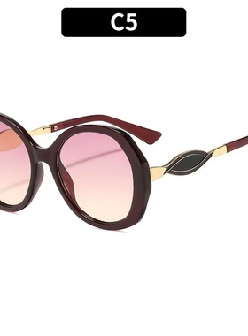 防晒夏季户外不规则粉黄色墨镜