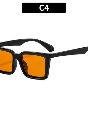 方框个性街拍黄色简约太阳眼镜女