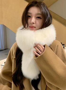 加大款真狐狸毛领子秋冬季围巾