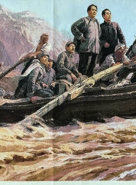 国画织锦画仿古字画刺绣渡黄河图客厅办公室装饰画长160cm