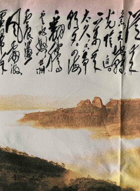 国画织锦画仿古字画刺绣满江红图客厅办公室装饰画长160cm
