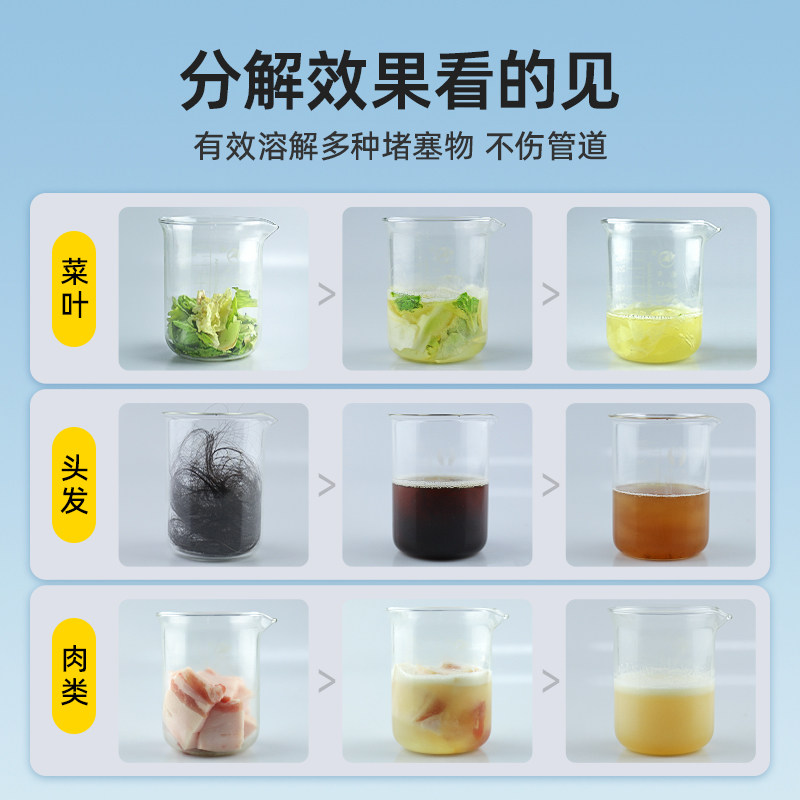 管道疏通剂强力溶解通马桶厨房油污地漏堵塞下水道除臭去异味神器