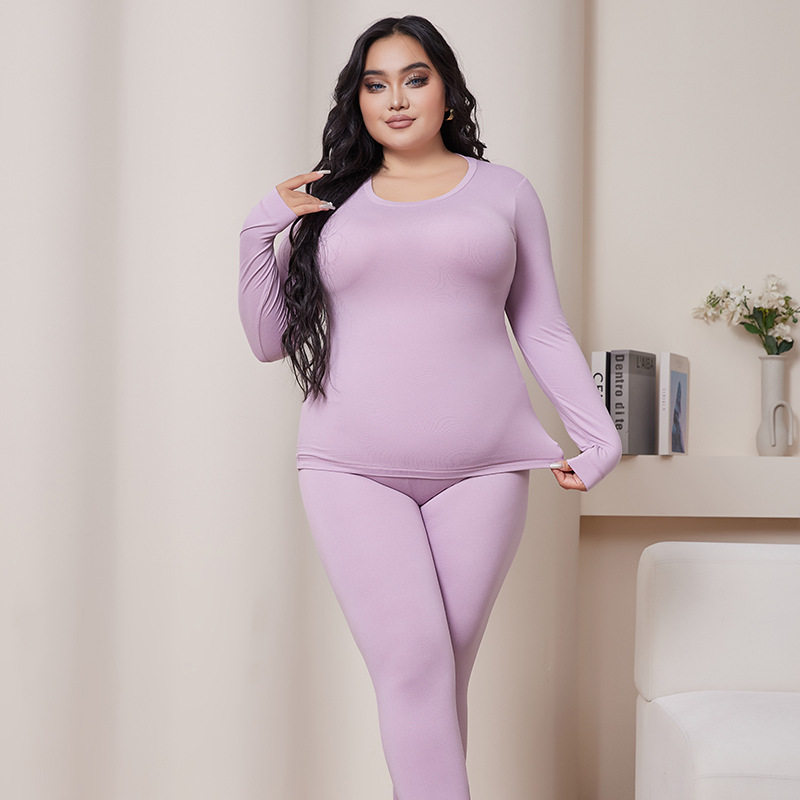 秋冬大码200斤热能裸感润肤衣女打底衫胖mm内搭保暖内衣轻薄套装,淘宝优惠券,粉丝福利购,淘宝优惠卷