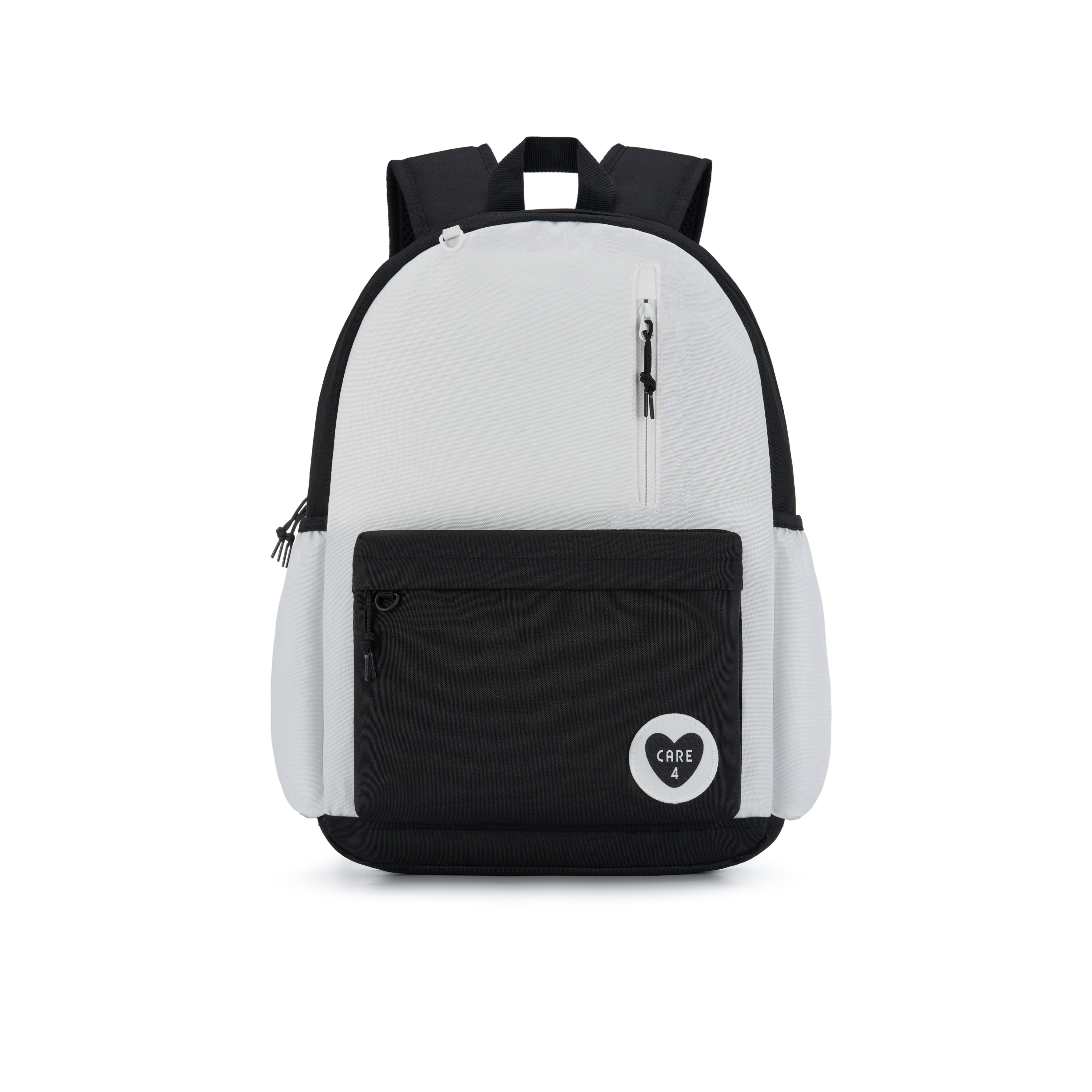 CARE4 Backpack Large Capacity Student School Bag Sports Leisure Backpack White and Blue Color Matching