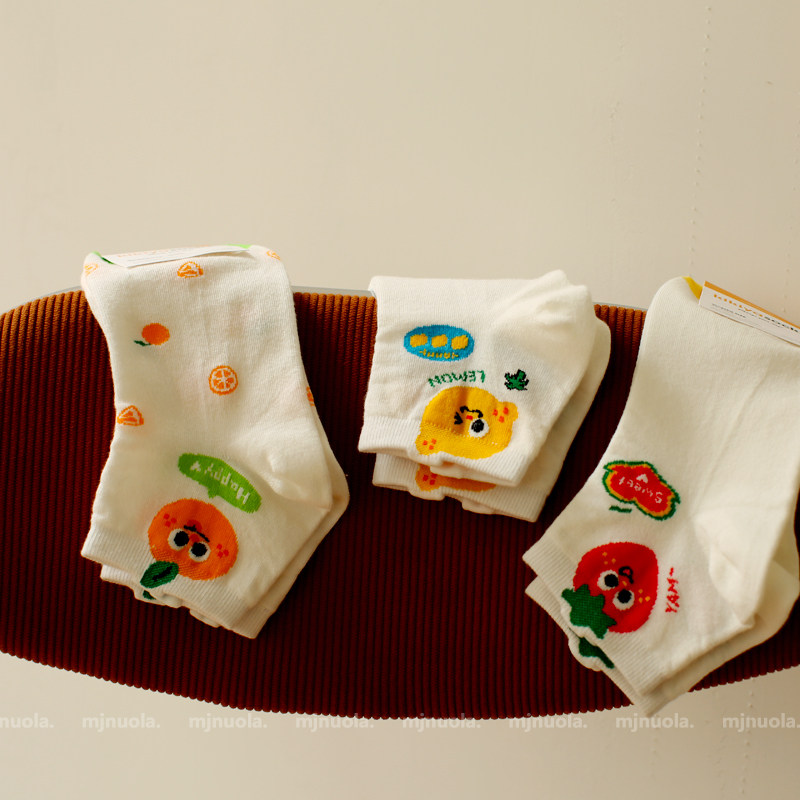 米吉诺拉韩国原创个性立体卡通水果系袜子女款春夏可爱纯棉短筒袜,淘宝优惠券,粉丝福利购,淘宝优惠卷