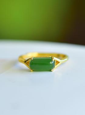 素马鞍戒戒指s925银镀金戒