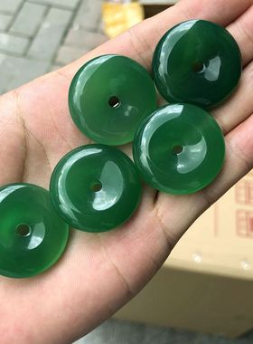 A货冰种玉髓平安扣玛瑙