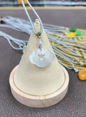 猫眼石祥云如意锁吊坠女高冰平安锁项链古风链仿玉髓直播工厂直销