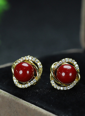 高含量朱砂挂件紫金沙环环相扣