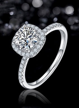 东来同款s925纯银莫桑石戒指豪