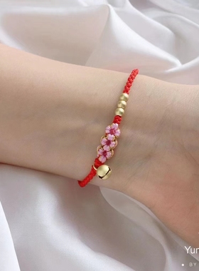 铜钱手链手工编织红绳手绳