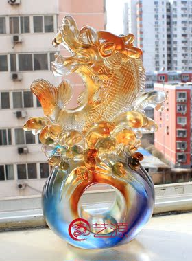 成龙琉璃摆件商务乔迁装饰品