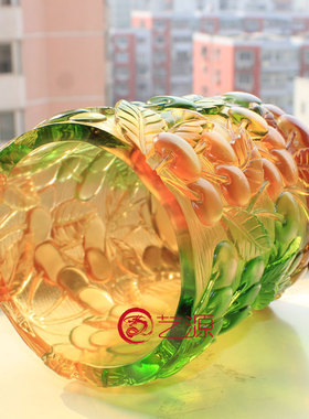 琉璃笔筒桃李满天下摆件送老师创