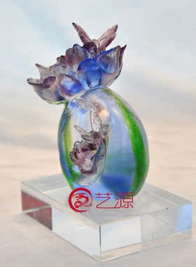 琉璃花开富贵婚房生日礼品摆件