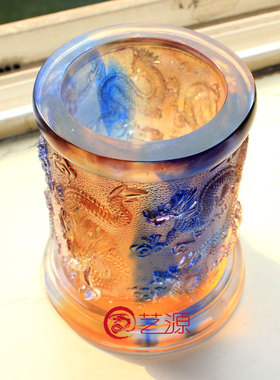 琉璃笔筒客户男朋友生日实用摆件