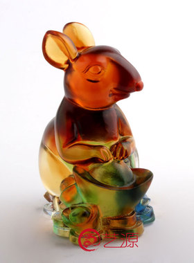 琉璃老鼠生日贺寿吉祥物工艺礼品