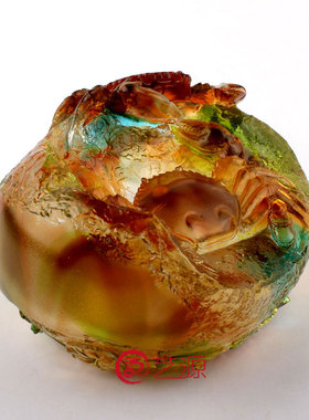 琉璃螃蟹家居客厅商务礼品摆件