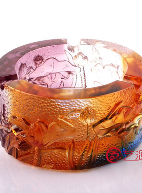 琉璃圆形时尚风男朋友刻字烟灰缸