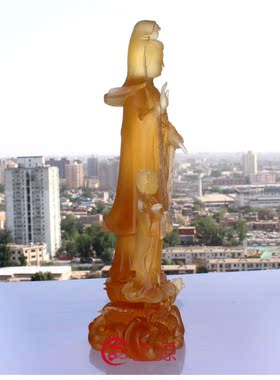 琉璃童子拜观音供奉保平安佛像