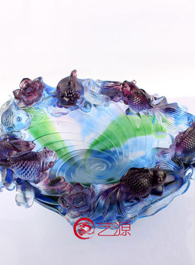 琉璃鱼缸时尚风办公桌生日装饰品