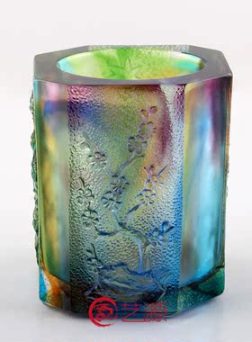 笔筒琉璃书桌送老师领导工艺品