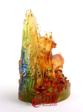 琉璃风水供奉送长辈领导升职摆件