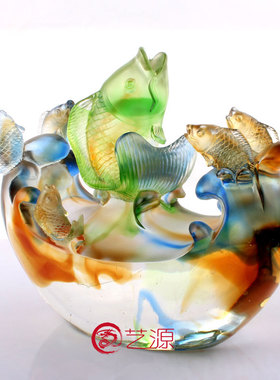 送亲人朋友同事风结婚琉璃工艺品