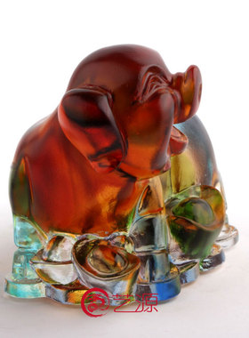 琉璃生肖猪贺寿吉祥物工艺礼品