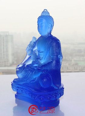 琉璃居家供奉风水镇宅招财药师佛