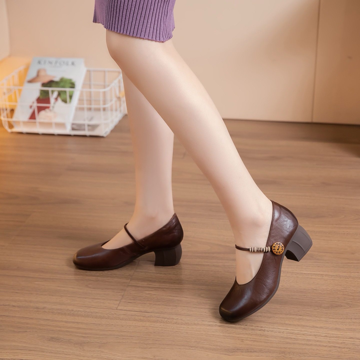 龍林2026坡跟妈妈鞋软底舒适真皮女鞋百搭玛丽珍女士单鞋雪地靴,淘宝优惠券,粉丝福利购,淘宝优惠卷