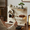 Desktop perforated board workstation baffle storage rack