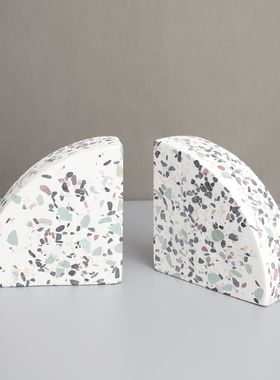 新中式水磨石书挡样板房桌面