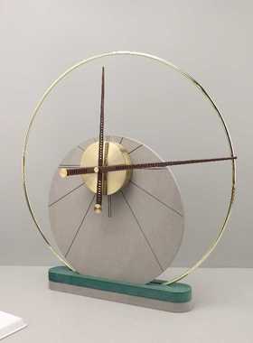 摆件异形卧室几何时钟金属北欧