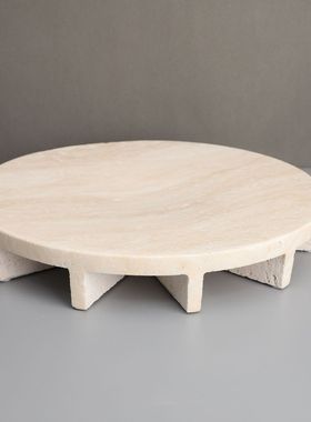 北欧水磨石托盘摆件样板房