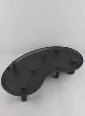 简约树脂高脚黑色不规则装饰托盘