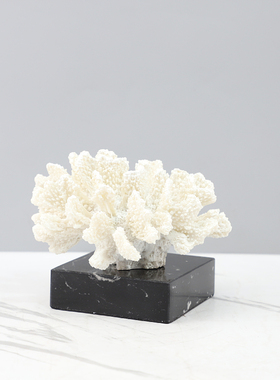 几何树脂白色珊瑚艺术装饰摆件