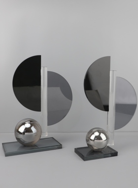 欧式轻奢圆球船帆几何摆件