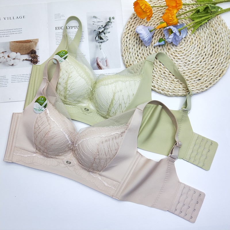 赛芬3705天然乳胶无磁无钢圈内衣女大胸侧收防下垂上托聚拢文胸薄 - 图0
