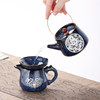 Interesting outdoor Kung Fu tea set, one pot and two cups, small ceramic teapot, tea cup, hotel personal small set for travel