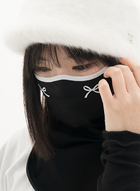 WELEM原创蝴蝶结滑雪护脸锦纶女
