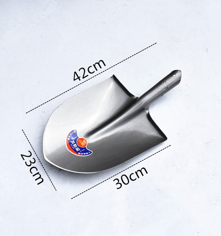 全钢尖锹锰钢铁锹农用长泥锹消防锹加厚方铲稻田家用挖树水渠钢锹